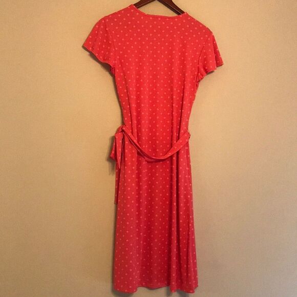 Jones & Co Faux Wrap Polka Dot Dress - Size Medium - Picture 11 of 13